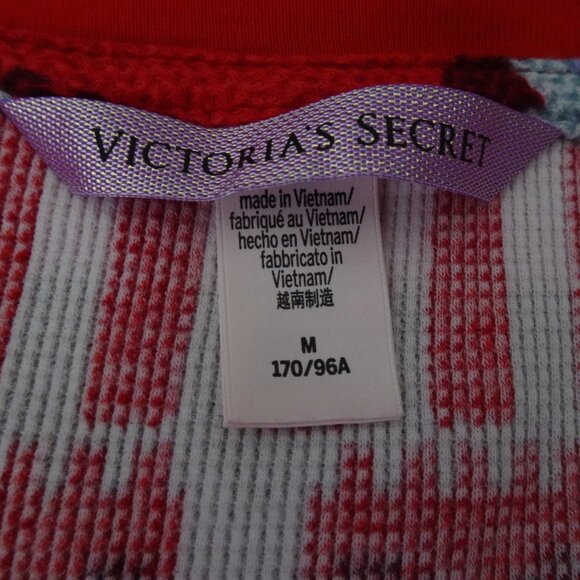 Victoria's Secret Pajama Set 2 Pc Women's Med Thermal Red Aztec Print Christmas - Picture 7 of 12